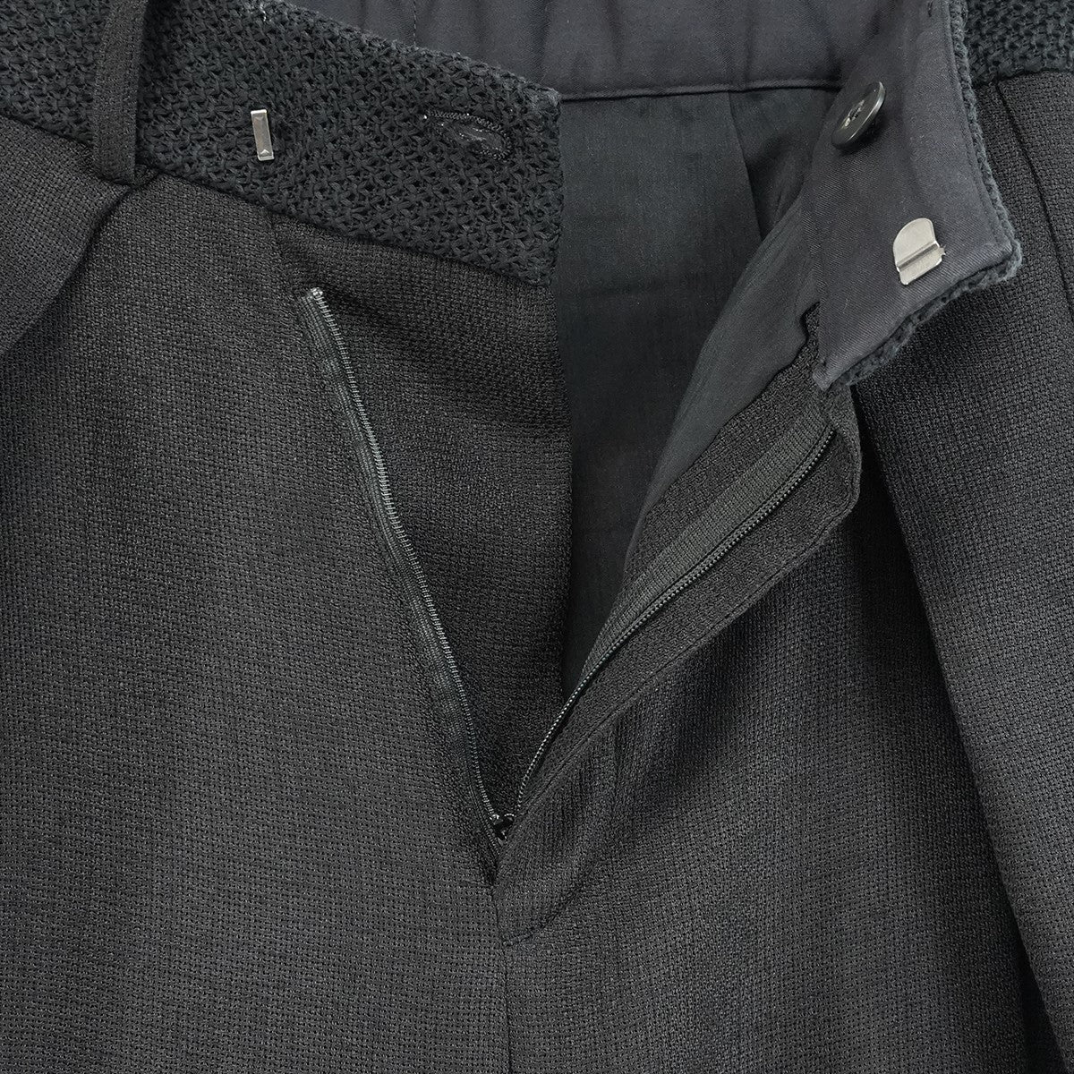 24SS Asymmetric Front Mesh Trousersメッシュ ワイド トラウザース パンツ
