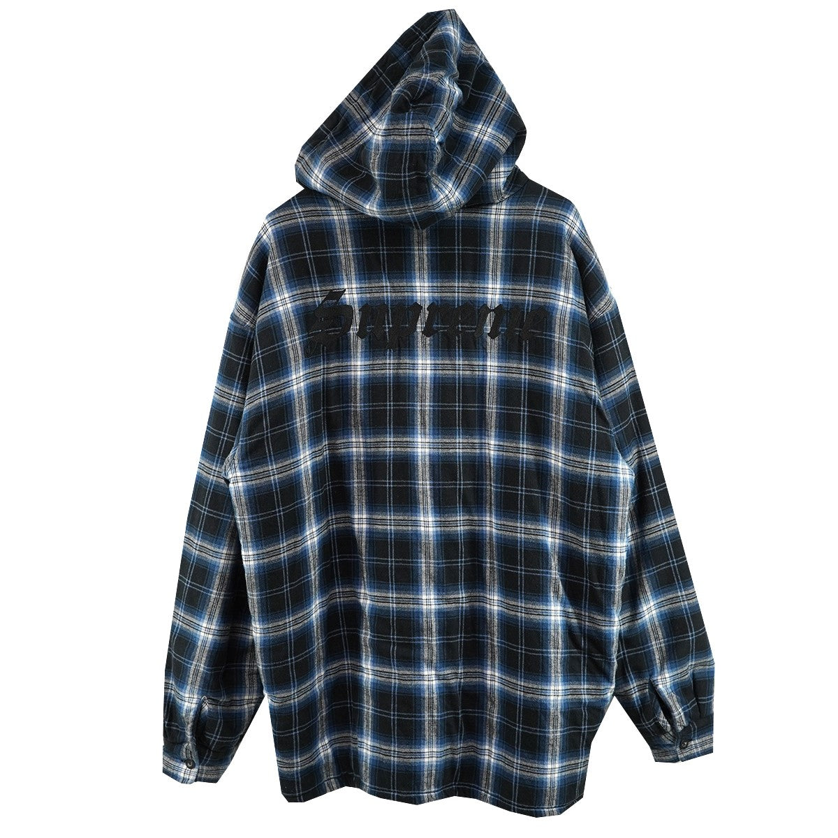 25AW Lined Zip Up Hooded Flannel Shirtバックロゴ 内ボア ラインド ジップ アップ フード フランネル シャツ