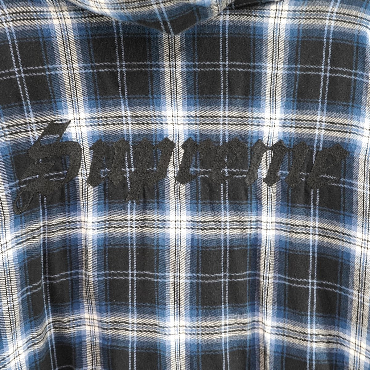 25AW Lined Zip Up Hooded Flannel Shirtバックロゴ 内ボア ラインド ジップ アップ フード フランネル シャツ