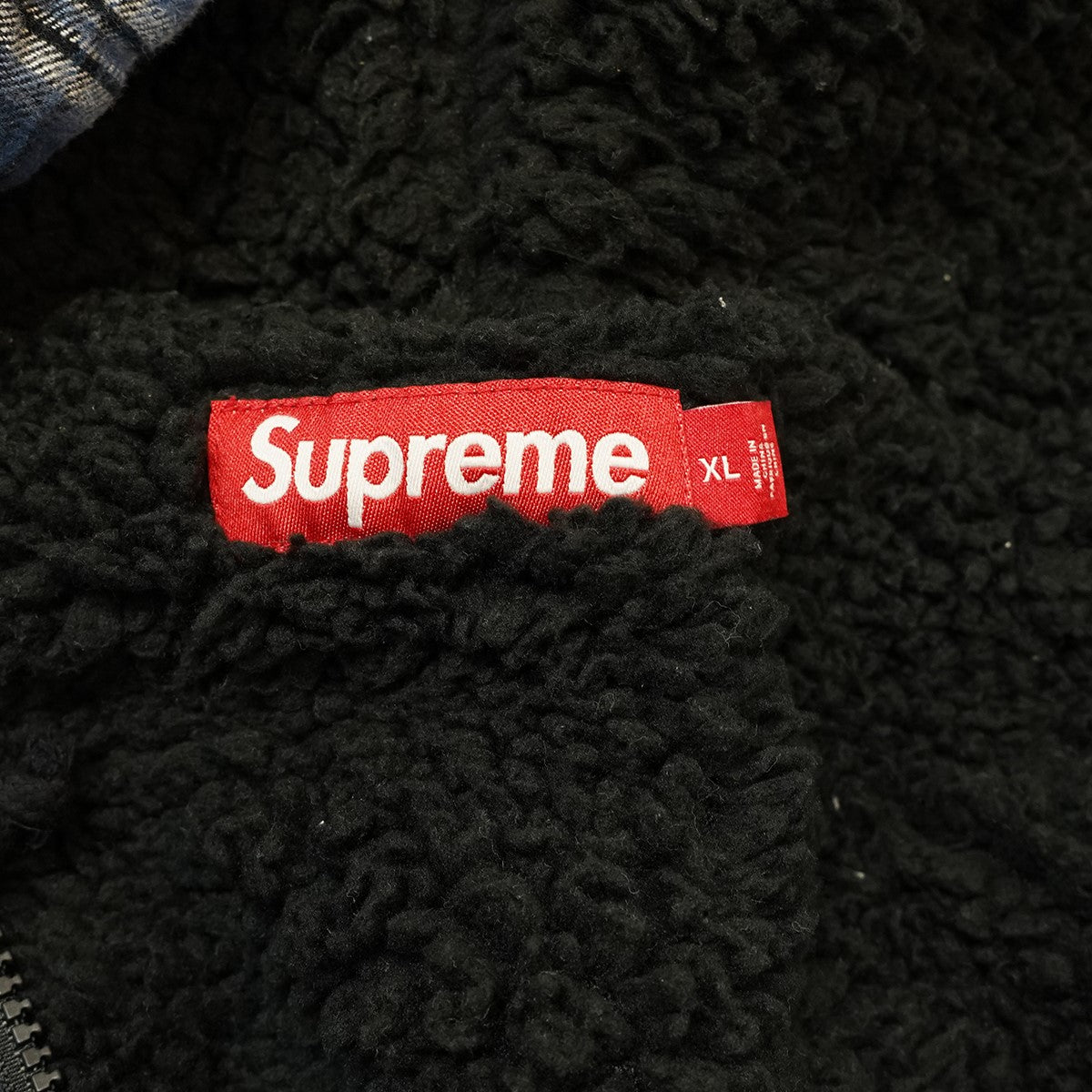 25AW Lined Zip Up Hooded Flannel Shirtバックロゴ 内ボア ラインド ジップ アップ フード フランネル シャツ