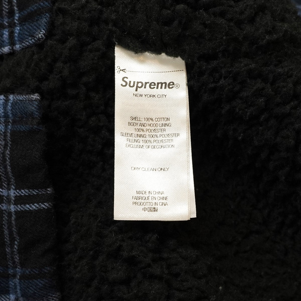 25AW Lined Zip Up Hooded Flannel Shirtバックロゴ 内ボア ラインド ジップ アップ フード フランネル シャツ