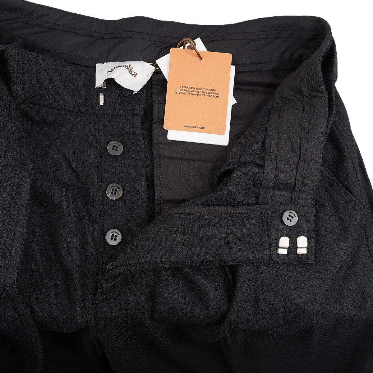 nanushka 22AW BENTO ／ BAGGY FLARE TROUSERSベント ウール混 ベルト付き バギー ワイド フレア トラウザーズ パンツ 古着・中古-4枚目のアイテム画像