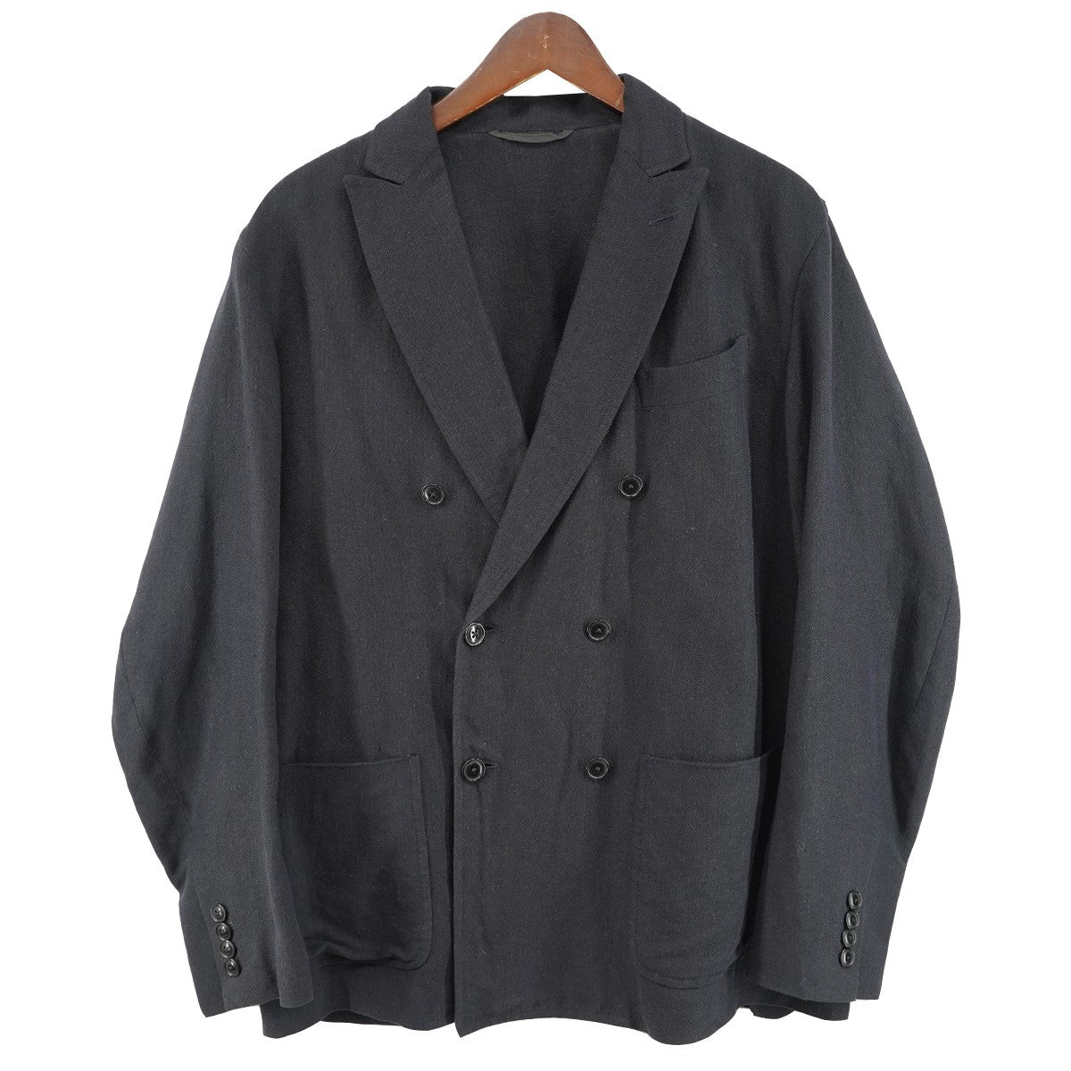 シルクリネン W ダブル ジャケット - Navy