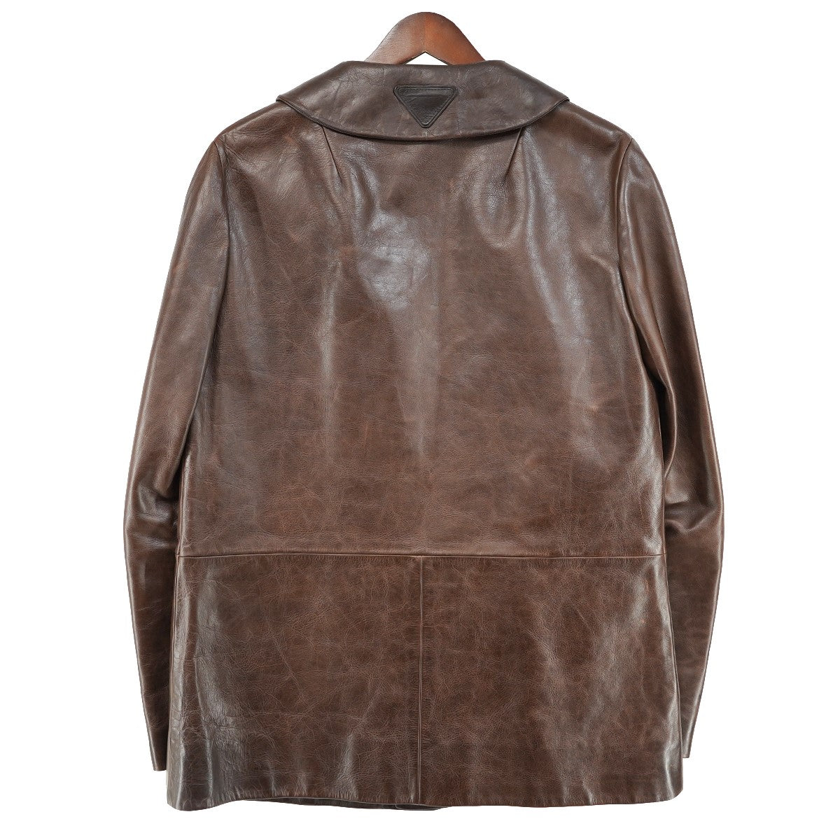 24AW Leather Blouson Jacket ヴィンテージ Vintage エイジング 加工バック トライアングル パッチ レザー ブルゾン ジャケット