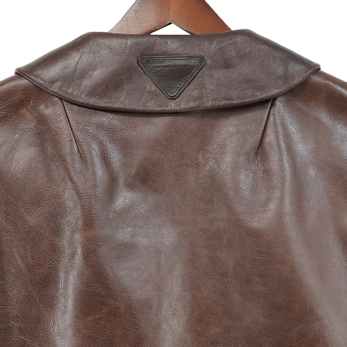 24AW Leather Blouson Jacket ヴィンテージ Vintage エイジング 加工バック トライアングル パッチ レザー ブルゾン ジャケット