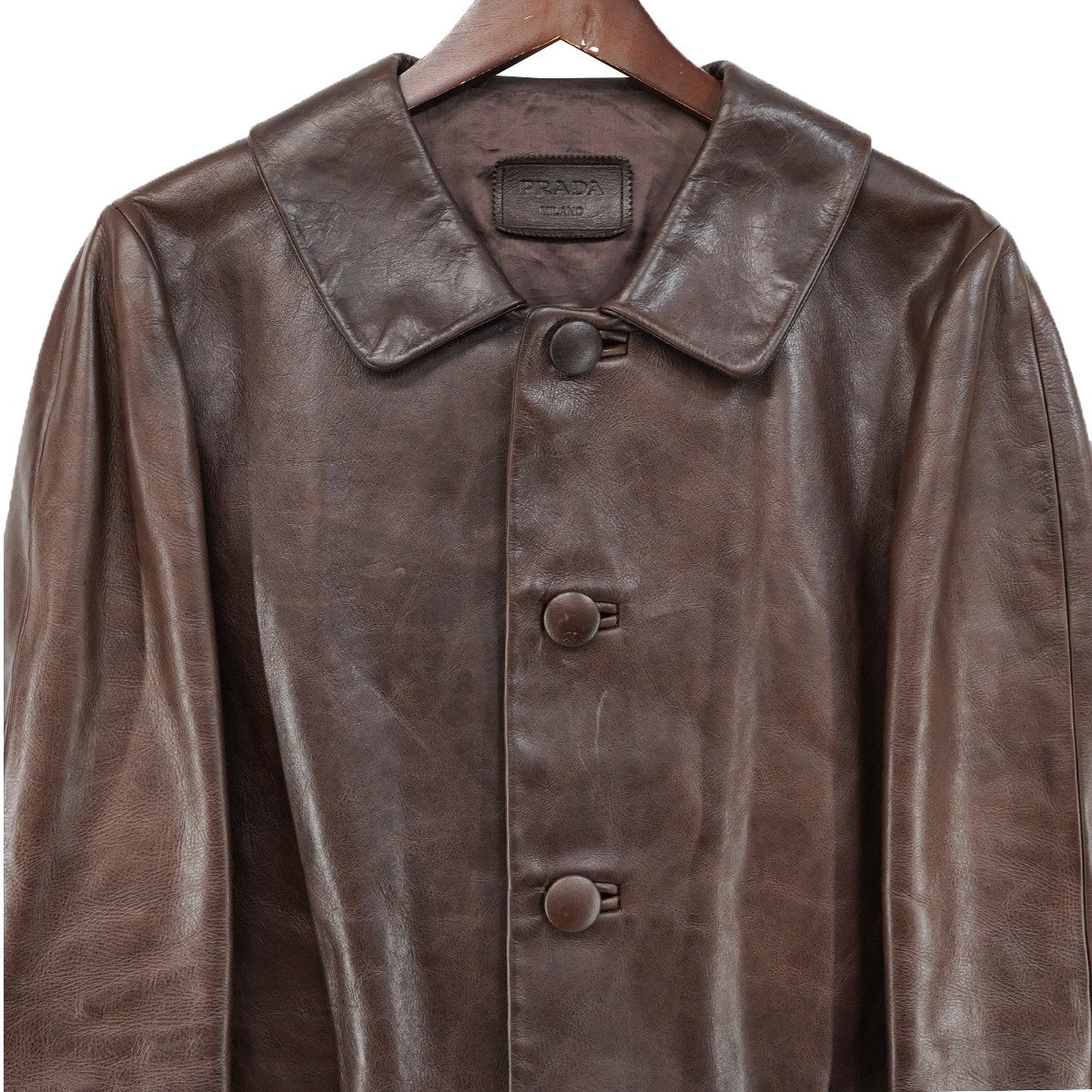 24AW Leather Blouson Jacket ヴィンテージ Vintage エイジング 加工バック トライアングル パッチ レザー ブルゾン ジャケット
