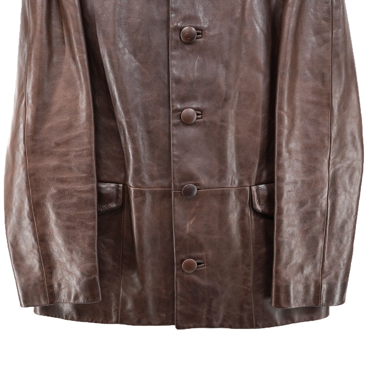 24AW Leather Blouson Jacket ヴィンテージ Vintage エイジング 加工バック トライアングル パッチ レザー ブルゾン ジャケット