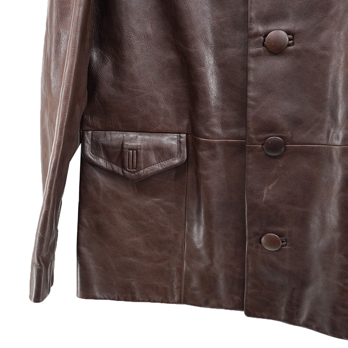 24AW Leather Blouson Jacket ヴィンテージ Vintage エイジング 加工バック トライアングル パッチ レザー ブルゾン ジャケット