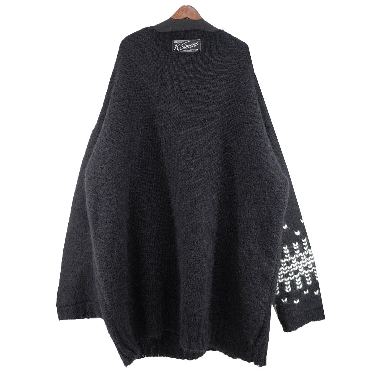 21AW Oversized knit sweater with jacquard sleeveロゴ パッチ ジャガード スリーブ オーバーサイズ ニット セーター
