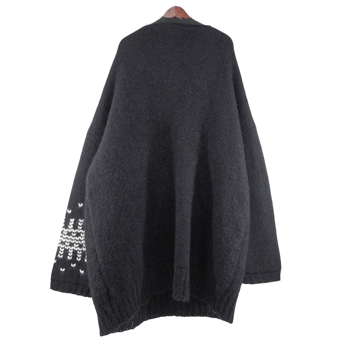 21AW Oversized knit sweater with jacquard sleeveロゴ パッチ ジャガード スリーブ オーバーサイズ ニット セーター