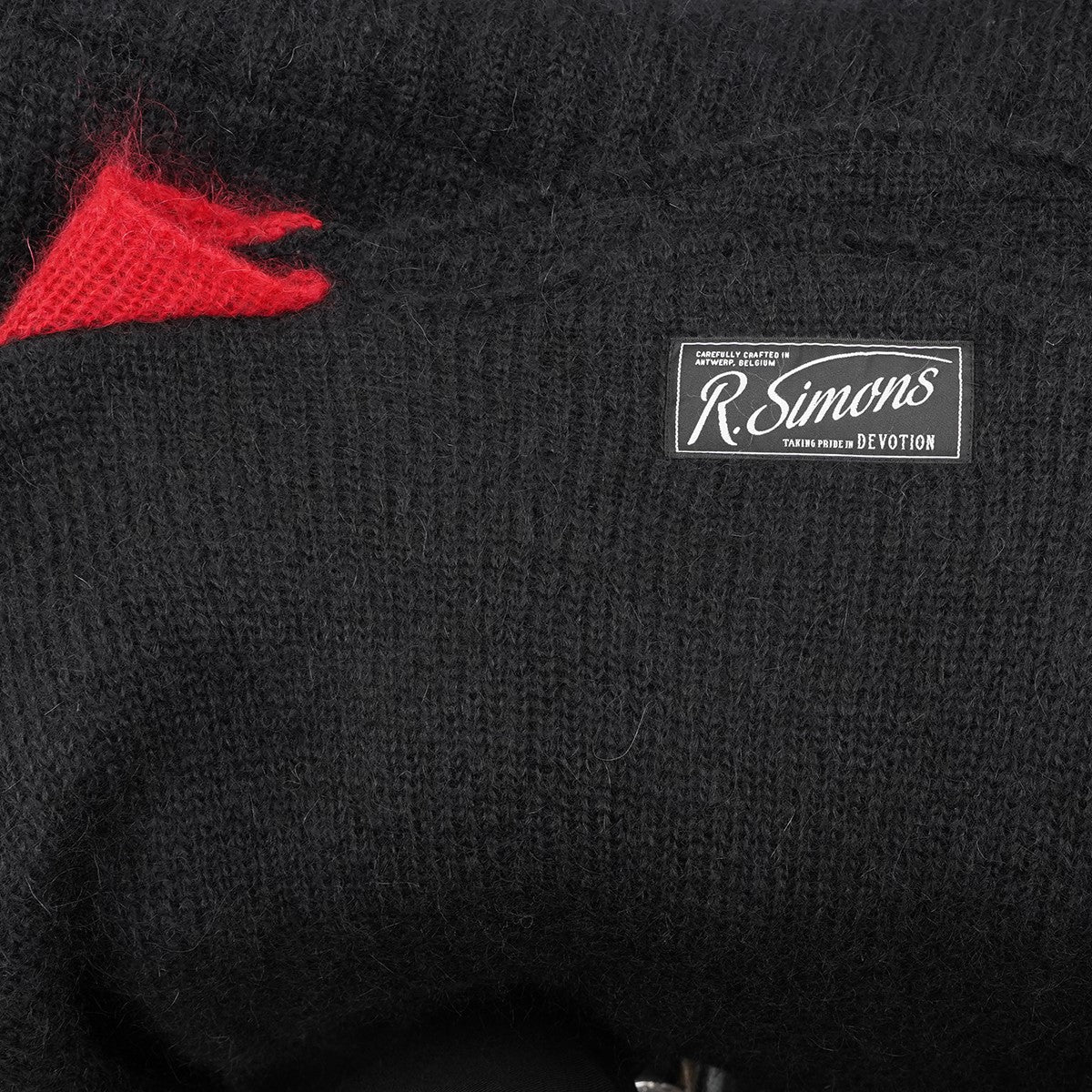 21AW Oversized knit sweater with jacquard sleeveロゴ パッチ ジャガード スリーブ オーバーサイズ ニット セーター
