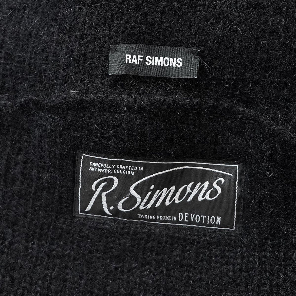 21AW Oversized knit sweater with jacquard sleeveロゴ パッチ ジャガード スリーブ オーバーサイズ ニット セーター