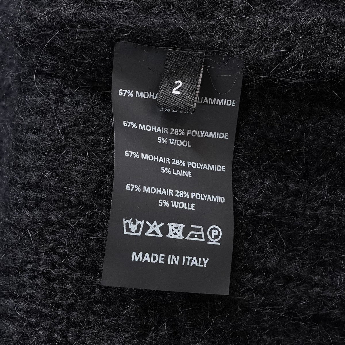 21AW Oversized knit sweater with jacquard sleeveロゴ パッチ ジャガード スリーブ オーバーサイズ ニット セーター