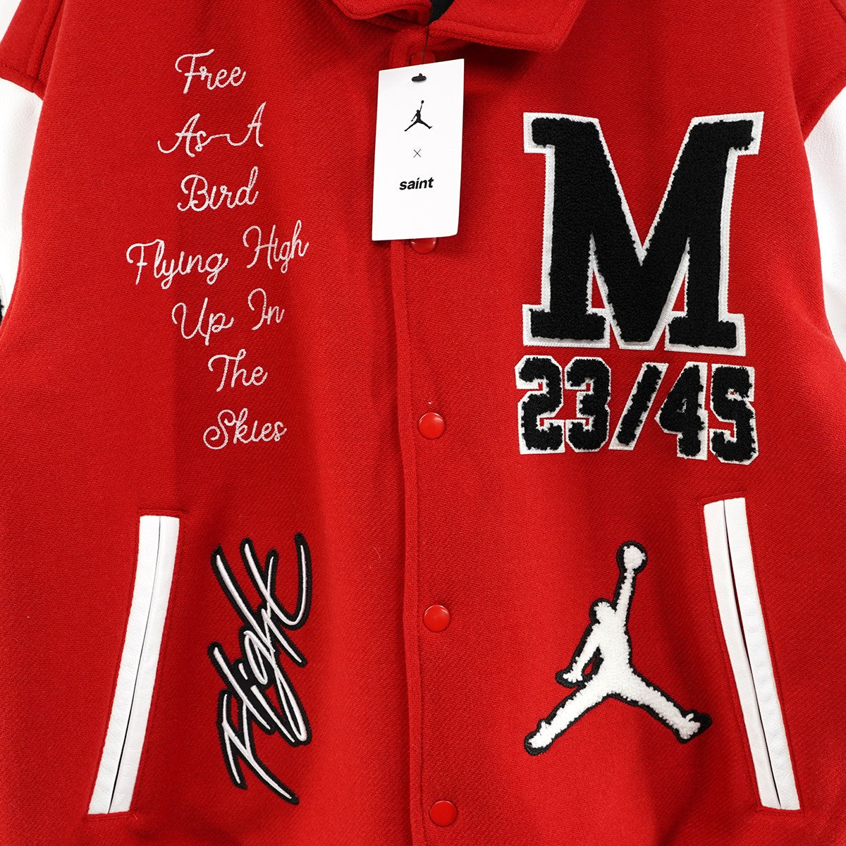 26SS Nike Jordan x SAINT Mxxxxxx M J SM Varsity Jacketロゴ セントマイケル M J SM バーシティジャケット スタジャン