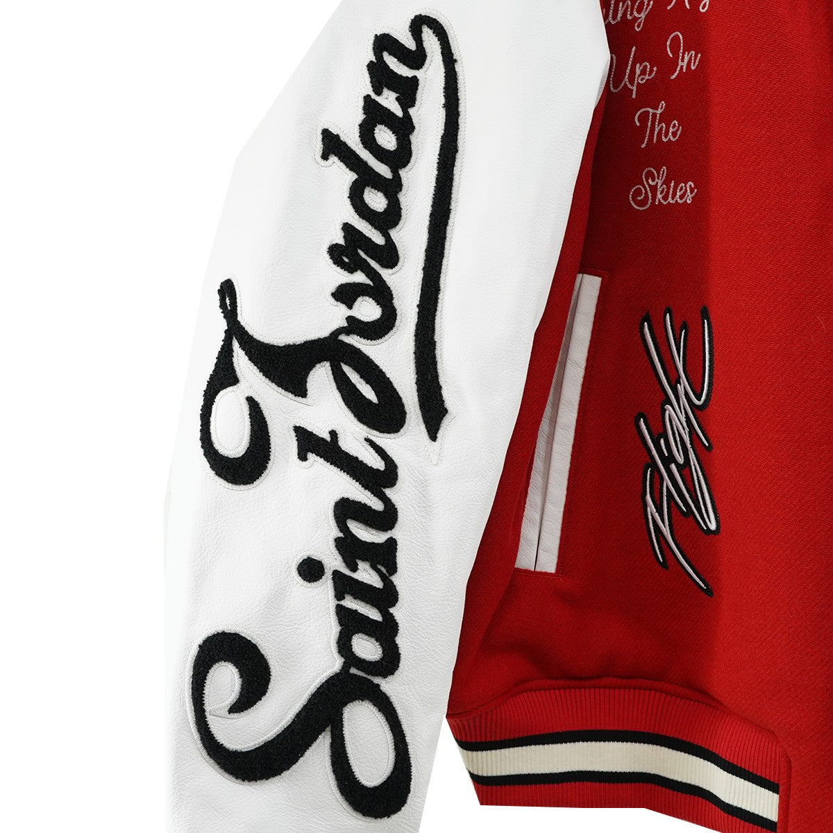 26SS Nike Jordan x SAINT Mxxxxxx M J SM Varsity Jacketロゴ セントマイケル M J SM バーシティジャケット スタジャン