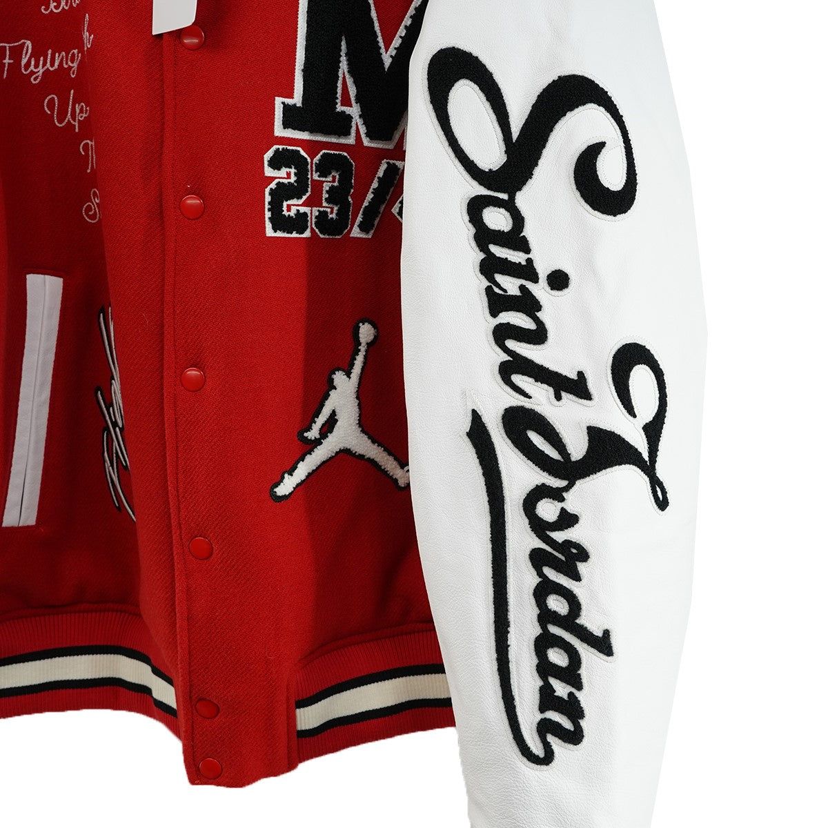 26SS Nike Jordan x SAINT Mxxxxxx M J SM Varsity Jacketロゴ セントマイケル M J SM バーシティジャケット スタジャン