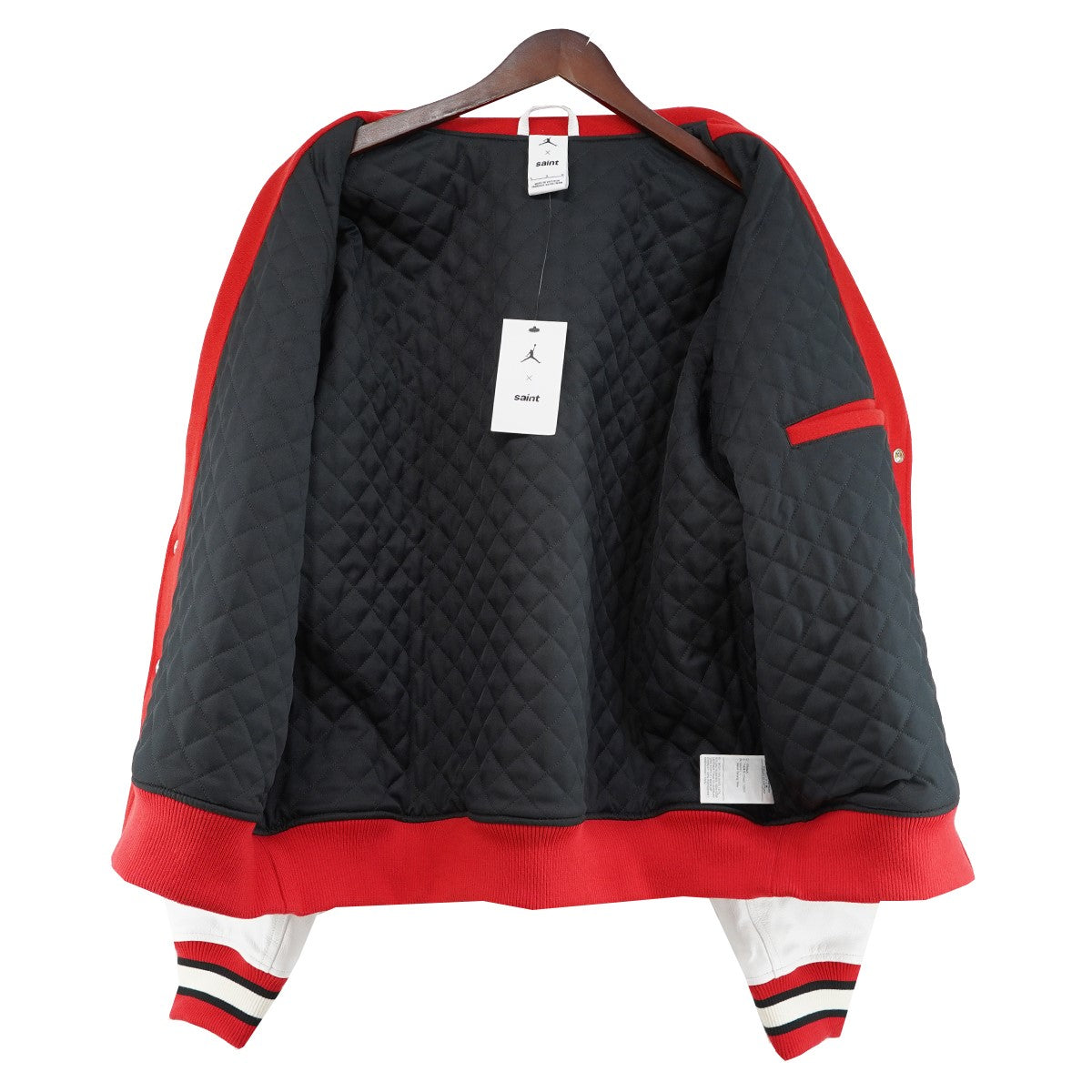 26SS Nike Jordan x SAINT Mxxxxxx M J SM Varsity Jacketロゴ セントマイケル M J SM バーシティジャケット スタジャン