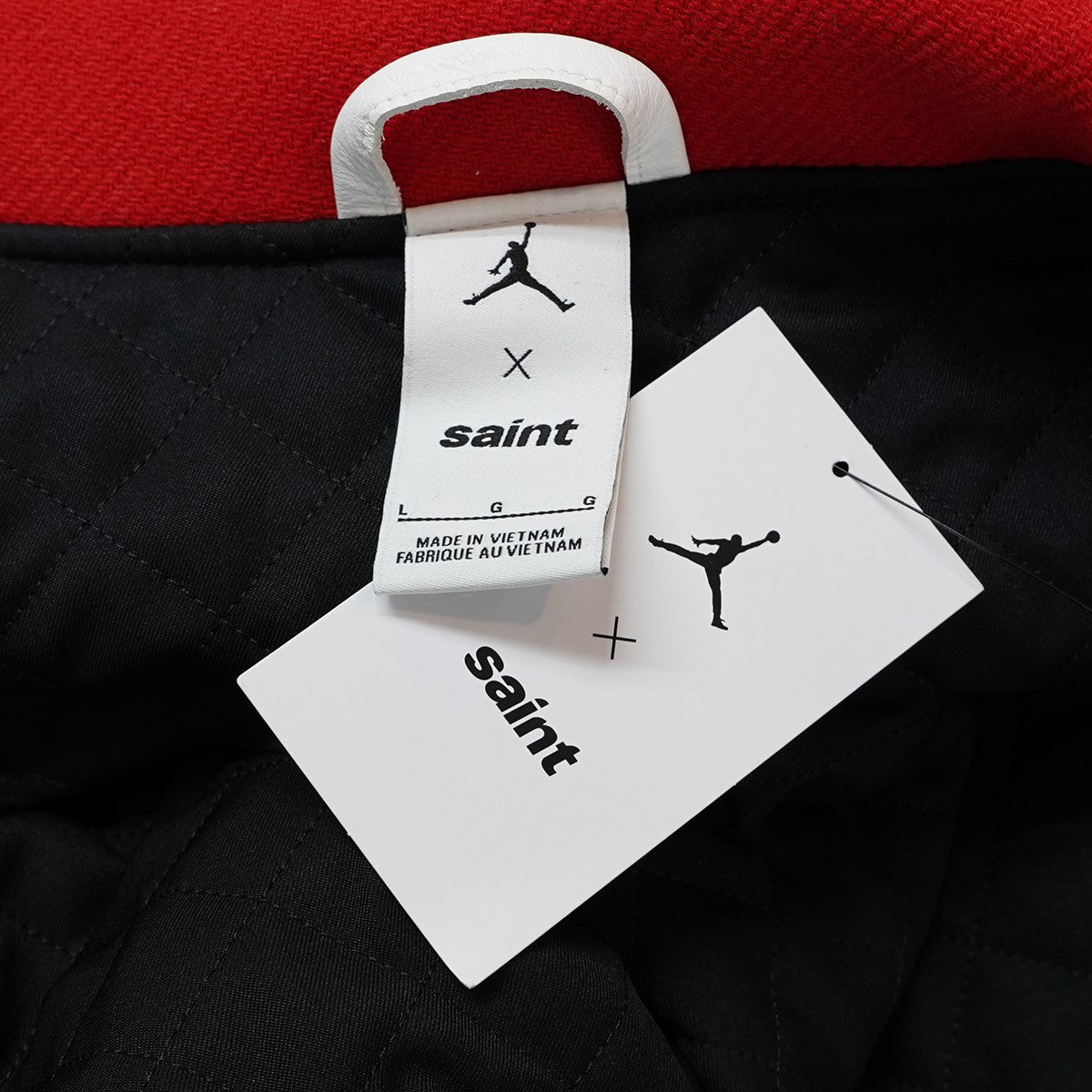 26SS Nike Jordan x SAINT Mxxxxxx M J SM Varsity Jacketロゴ セントマイケル M J SM バーシティジャケット スタジャン