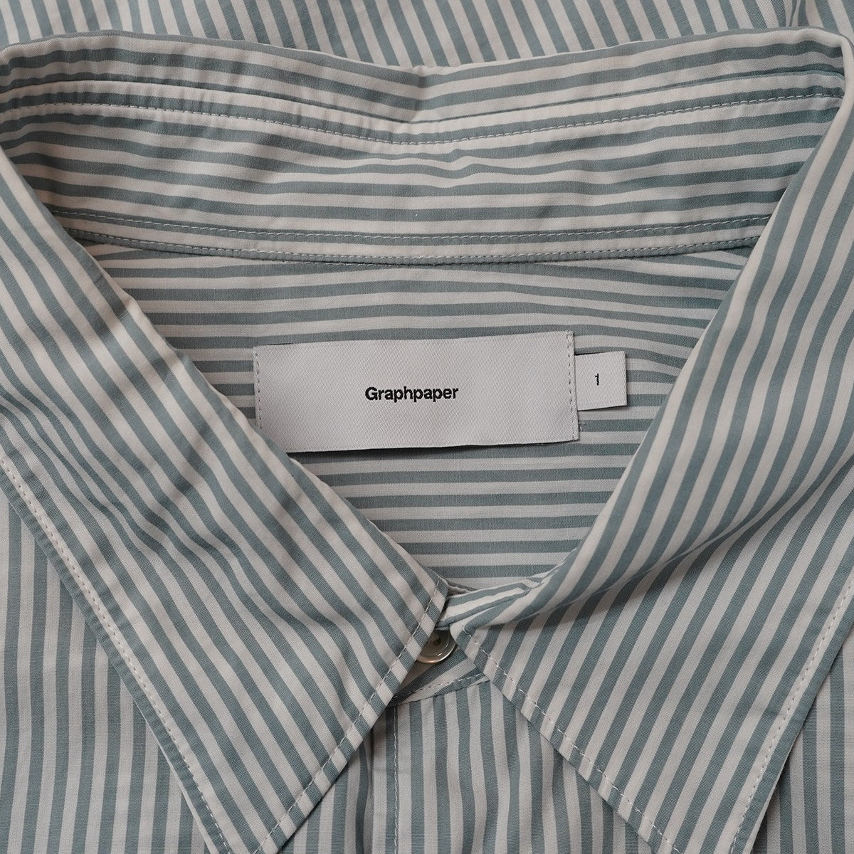 Graphpaper 24AW Broad Stripe L／S Oversized Regular Collar Shirtストライプ オーバーサイズ シャツ 古着・中古-4枚目のアイテム画像