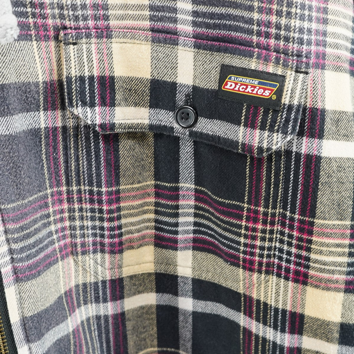 23AW Dickies Plaid Hooded Zip Up Shirtロゴ プレイド チェック フーデッド ジップ アップ フード シャツ