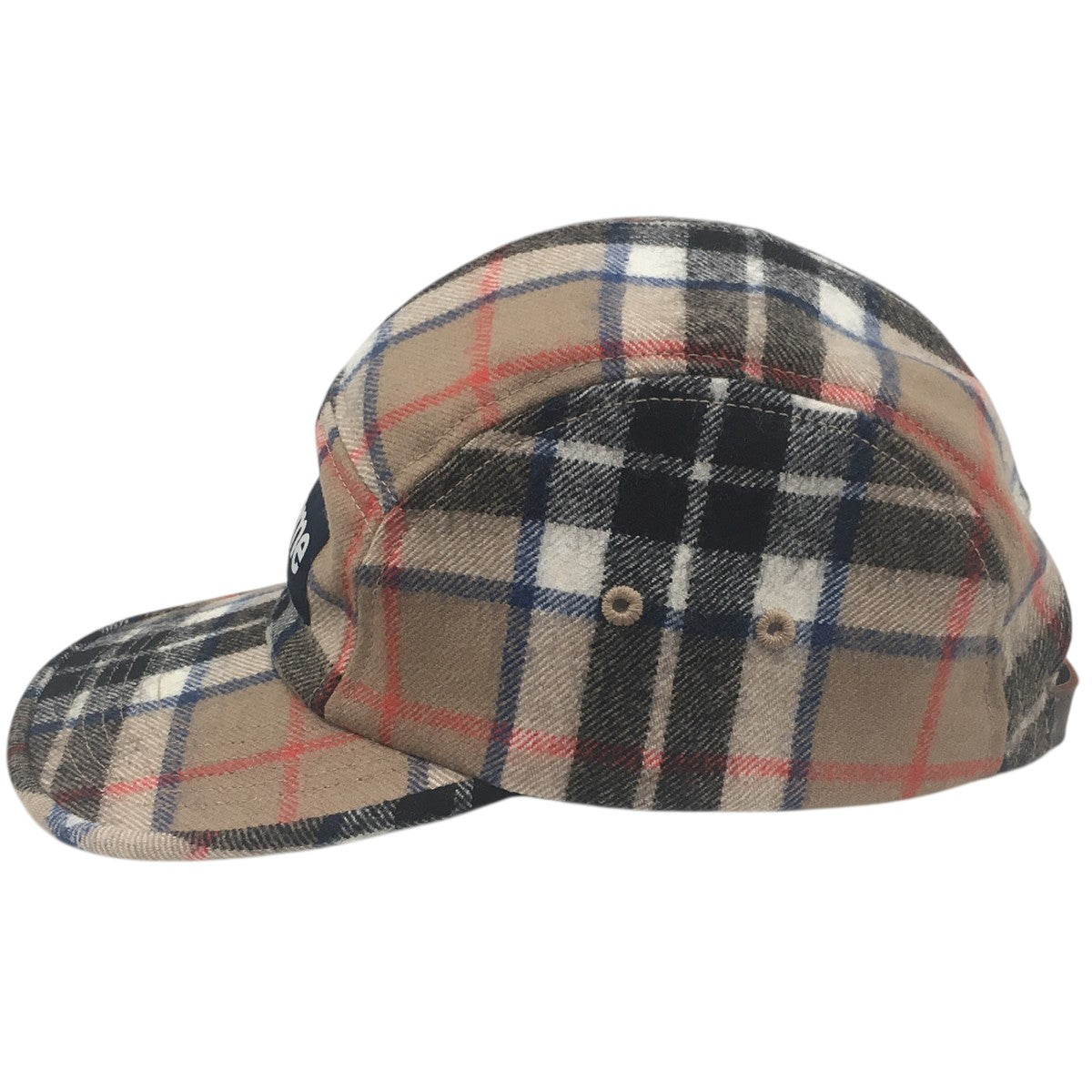 24AW Lochcarron Camp Cap Tan Plaidボックスロゴ  ロキャロン キャンプ チェック キャップ 帽子