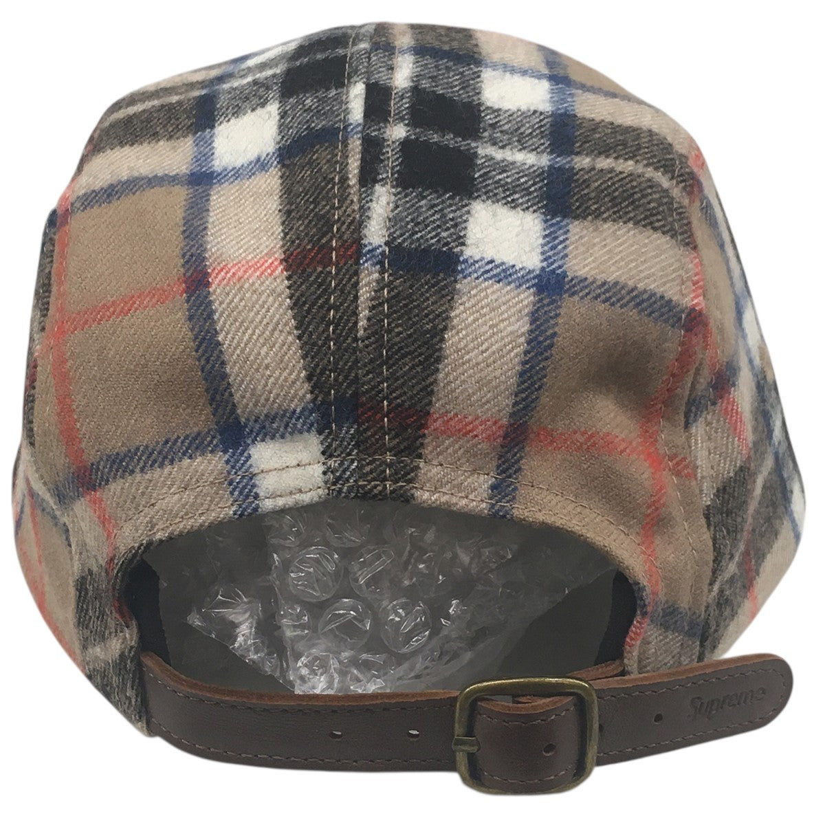 24AW Lochcarron Camp Cap Tan Plaidボックスロゴ  ロキャロン キャンプ チェック キャップ 帽子