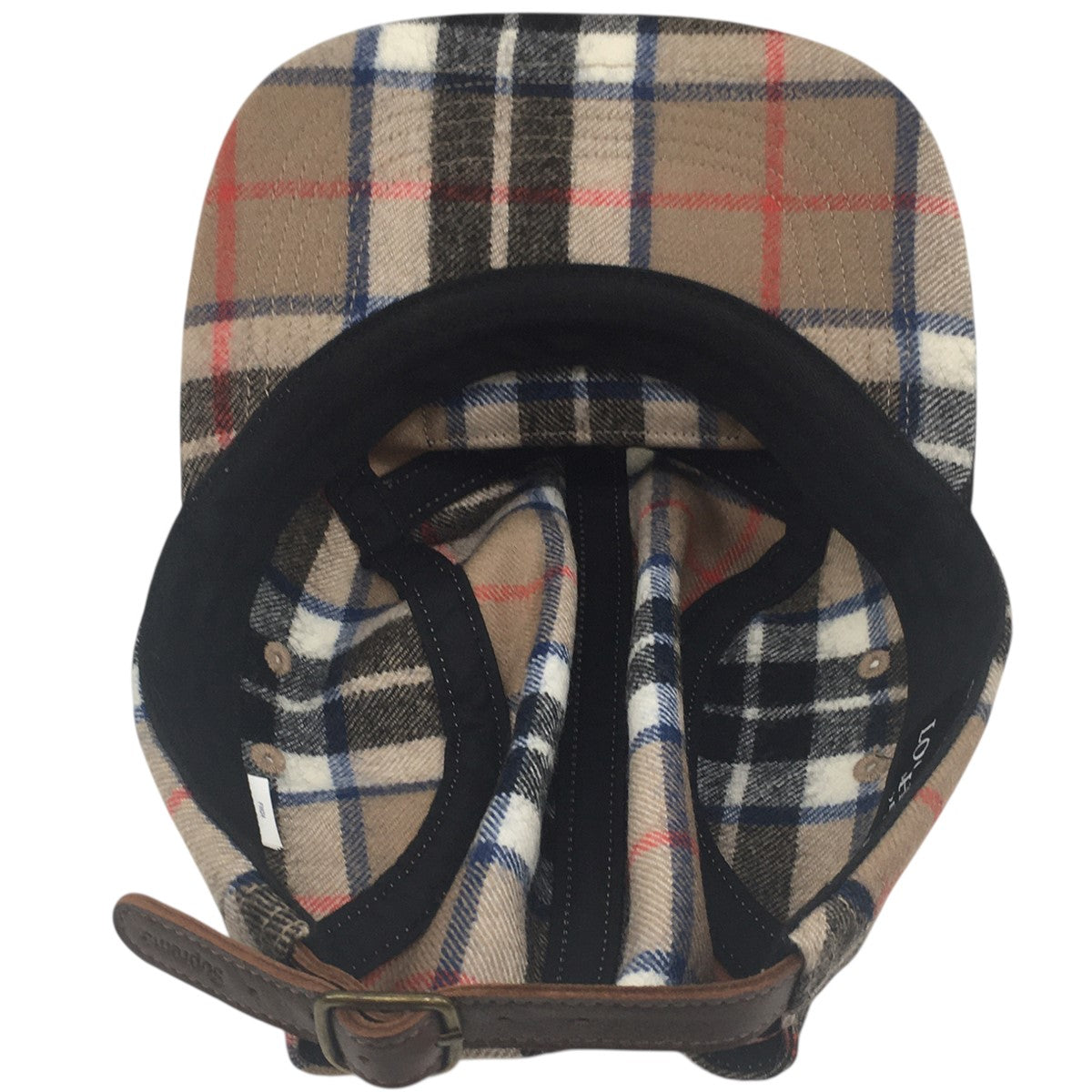 24AW Lochcarron Camp Cap Tan Plaidボックスロゴ  ロキャロン キャンプ チェック キャップ 帽子