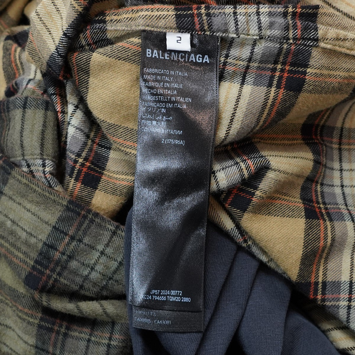 24AW Paris Liberty Layered Oversized Shirt ダメージ ヴィンテージ 加工オーバーサイズ Tシャツ ドッキング チェック ネルシャツ