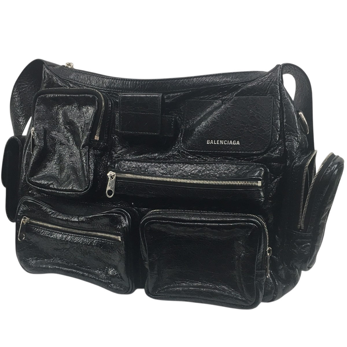 BALENCIAGA Superbusy メッセンジャーバッグ スーパービジー ロゴ ショルダー バッグアリーナラムスキン アンティーク調シルバーハードウェア 古着・中古-2枚目のアイテム画像