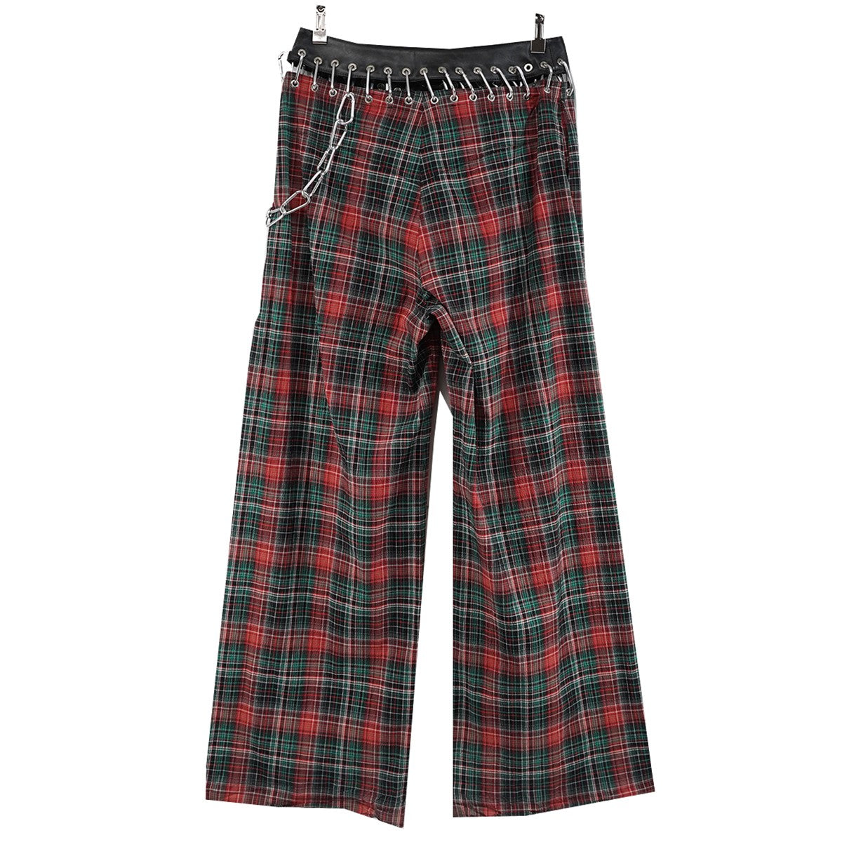 CHOPOVA LOWENA 24SS Red Scab Trousersレッド スキャブ チェック ワイド トラウザース パンツ 古着・中古-2枚目のアイテム画像