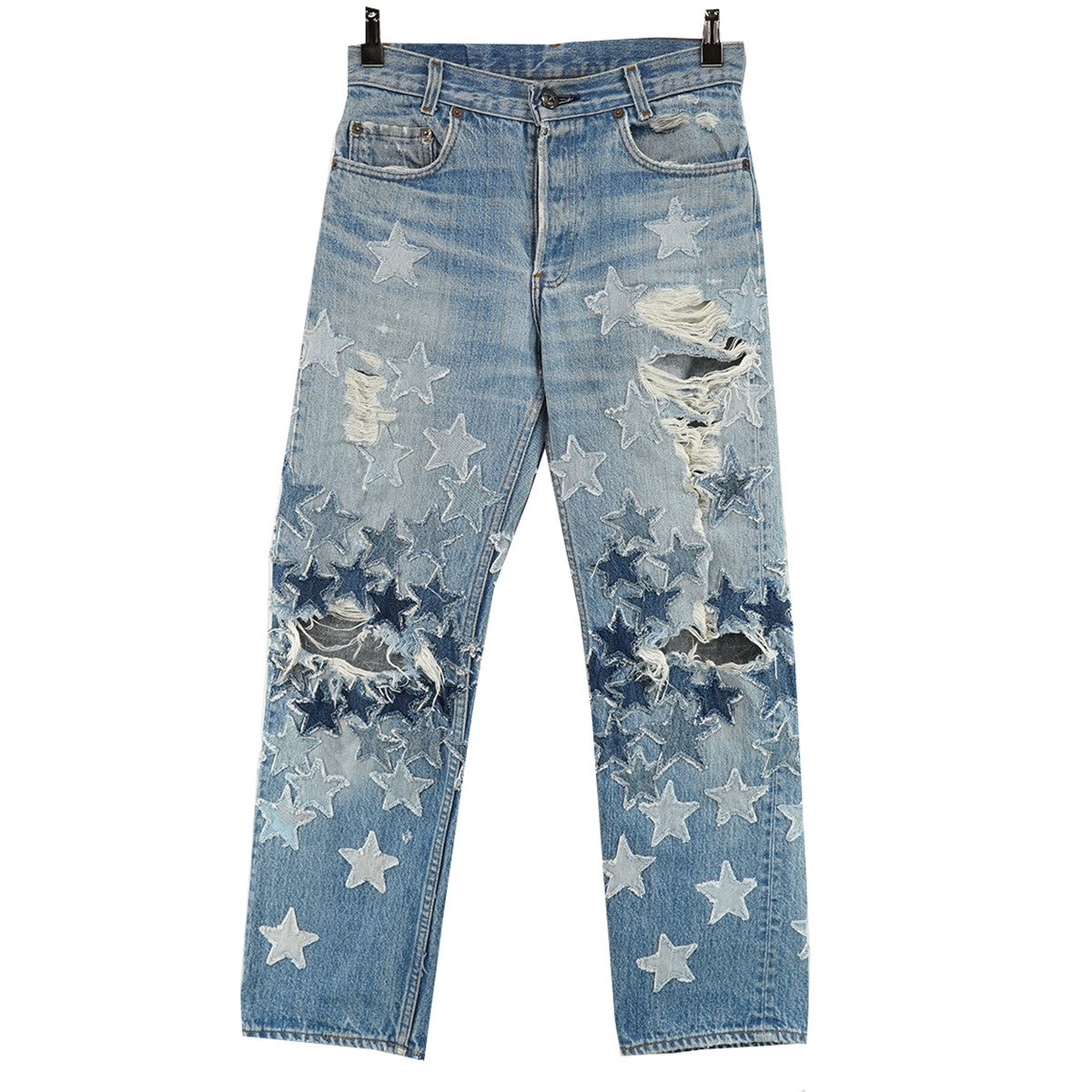 STAR PATCH DENIM PANTSスター パッチ ダメージ デニム パンツ