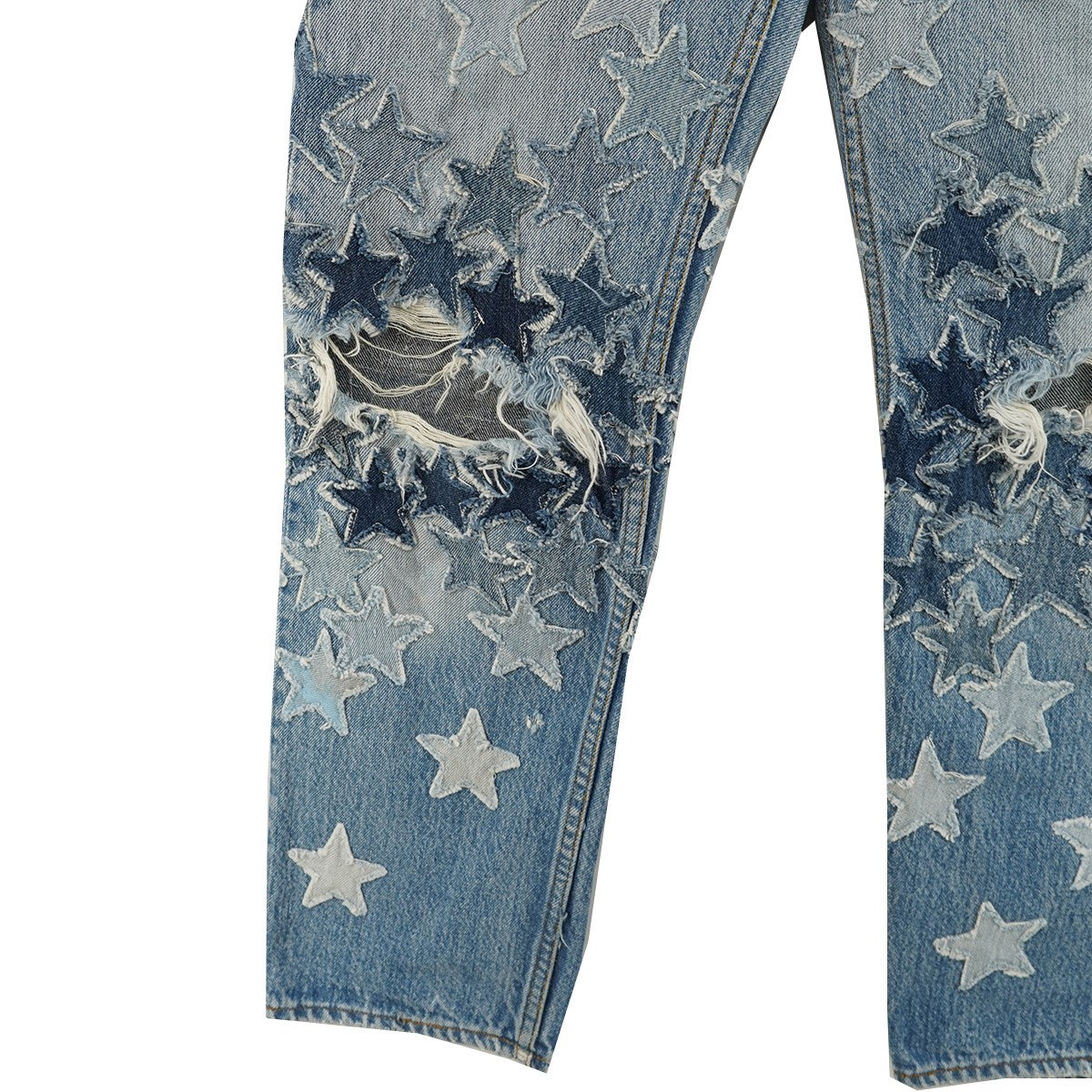 STAR PATCH DENIM PANTSスター パッチ ダメージ デニム パンツ