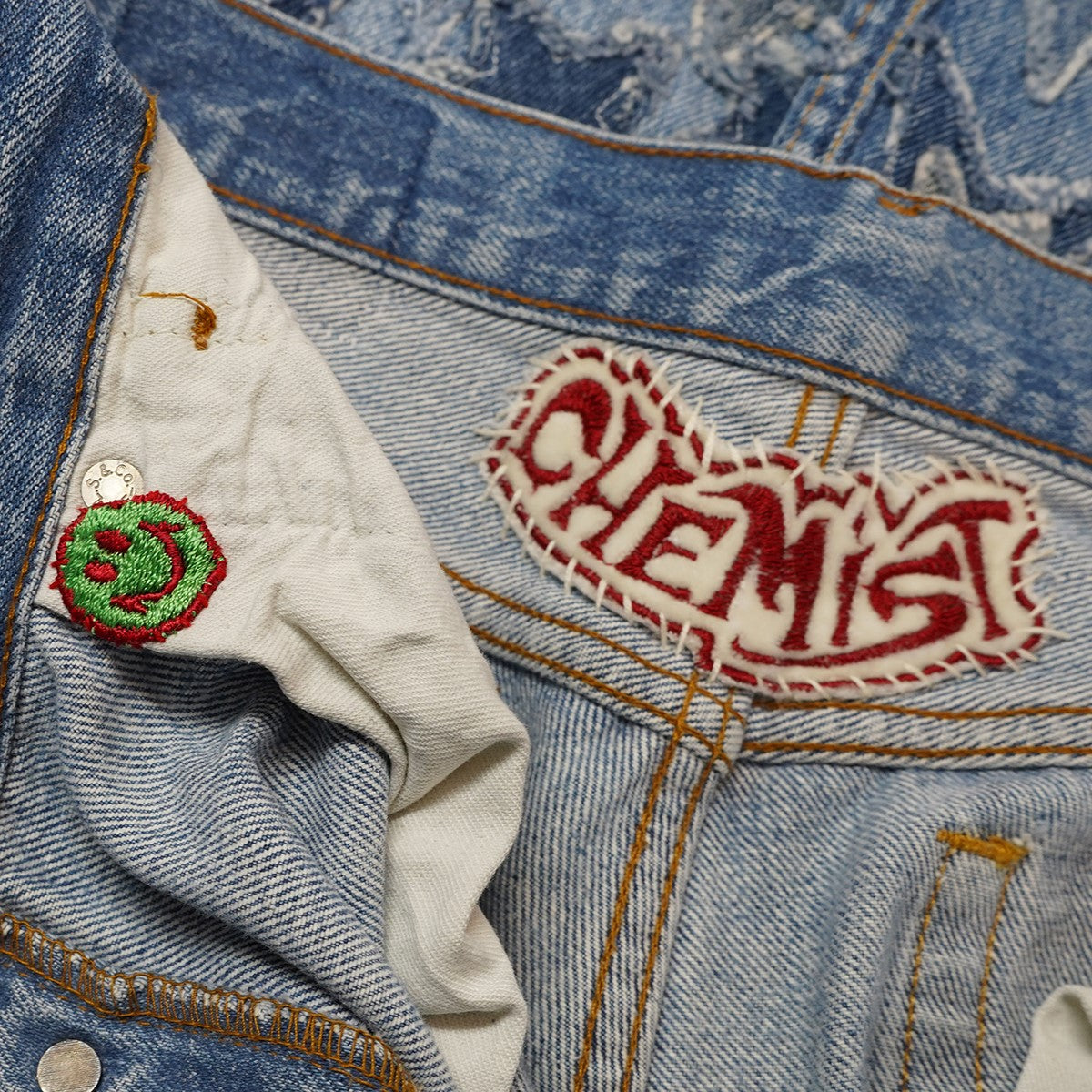 STAR PATCH DENIM PANTSスター パッチ ダメージ デニム パンツ