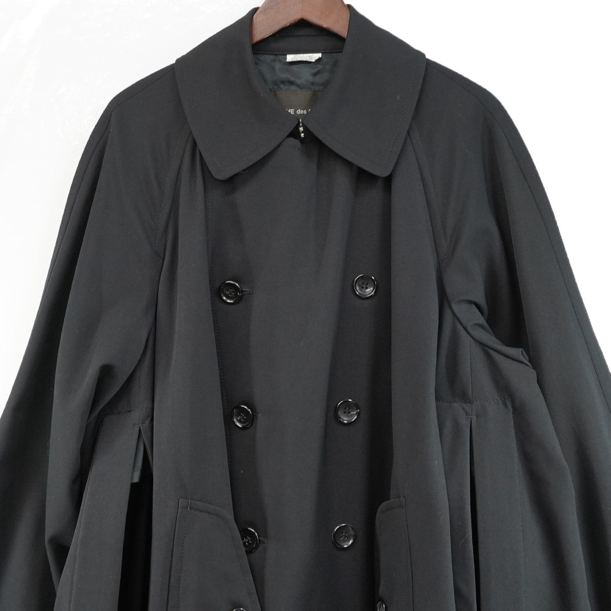COMME des GARCONS HOMME PLUS 23SS ワイヤー サイドスリット ウール トレンチコート 古着・中古-2枚目のアイテム画像