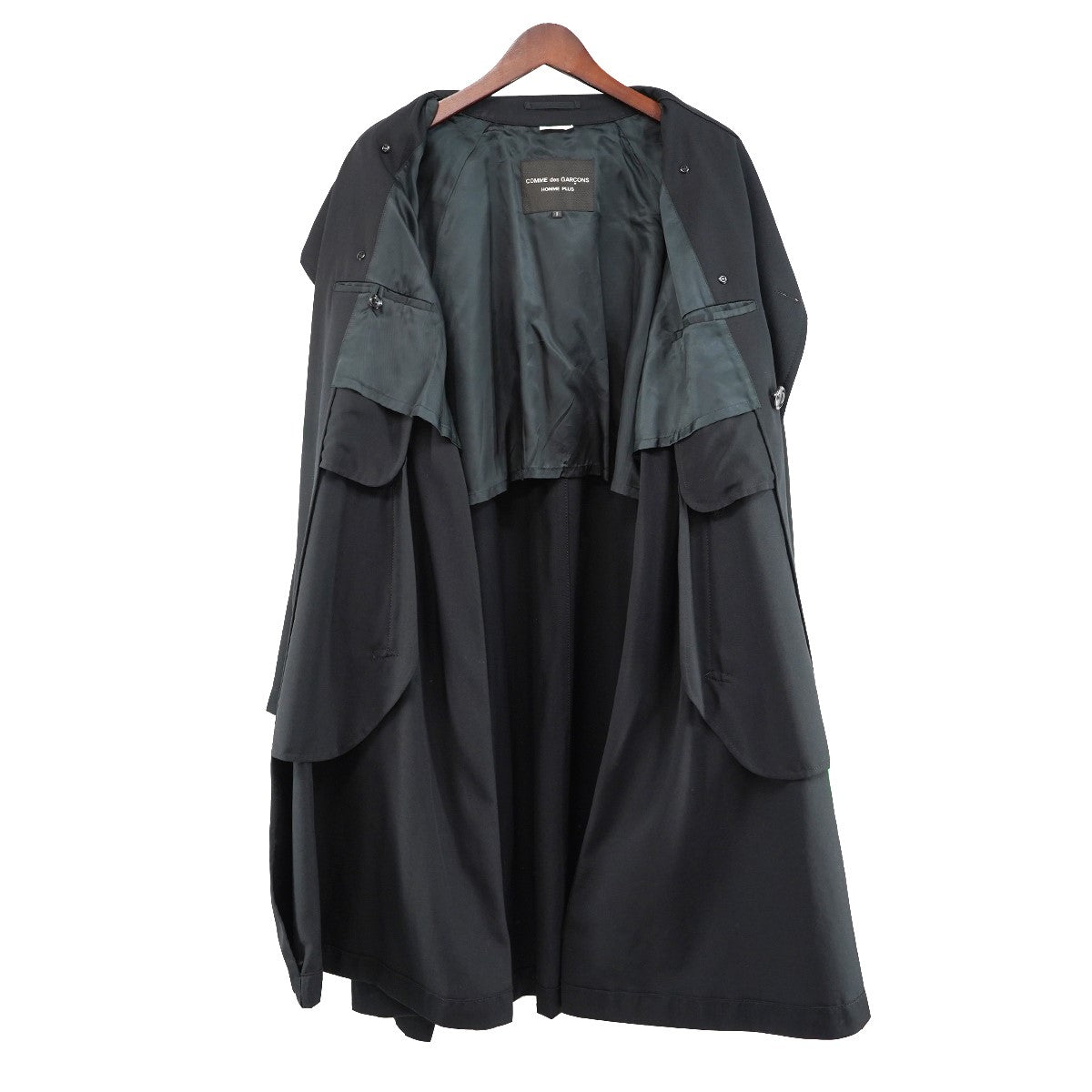 COMME des GARCONS HOMME PLUS 23SS ワイヤー サイドスリット ウール トレンチコート 古着・中古-6枚目のアイテム画像