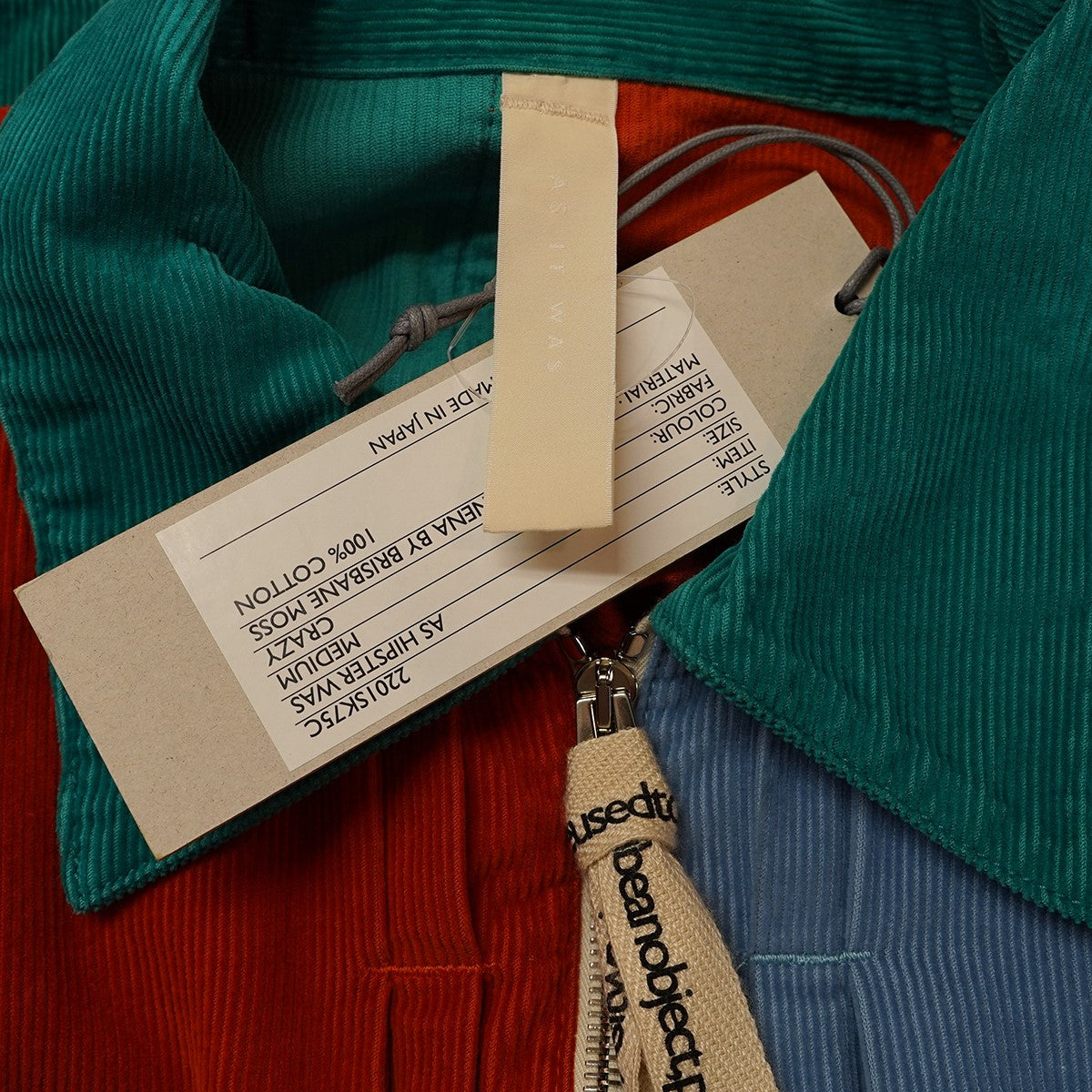 SHINYA KOZUKA 22SS AS HIPSTER WAS CRAZY PATTERNヒップスター クレイジー パターン コーデュロイ ジップ シャツジャケット 古着・中古-4枚目のアイテム画像