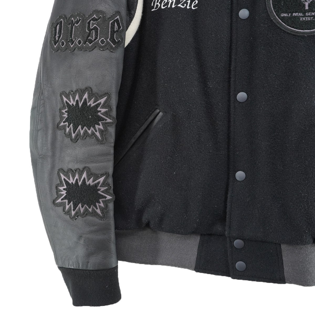 25AW PACHED LETTER JACKETスカル パッチ レター ヴァーシティ ジャケット スタジャン