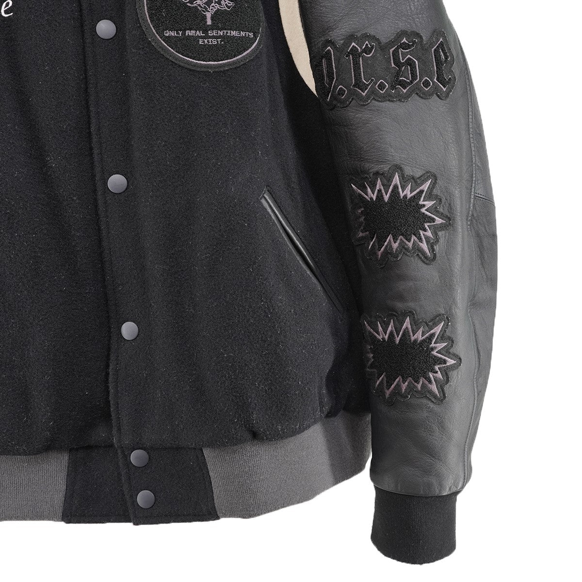 25AW PACHED LETTER JACKETスカル パッチ レター ヴァーシティ ジャケット スタジャン