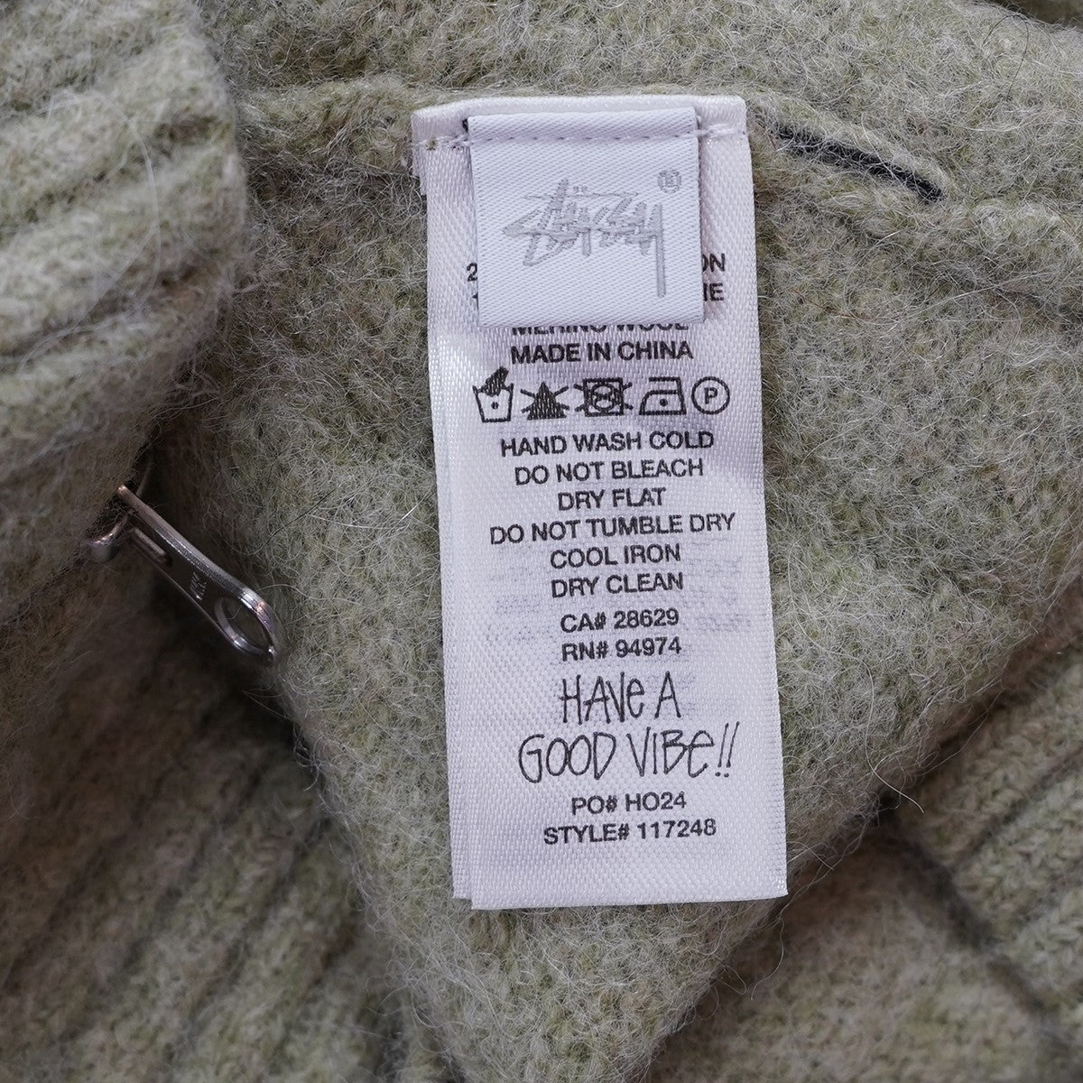24AW Full Zip Brushed Merino Sweaterフルジップ ブラッシュド メリノ ウール ニット セーター
