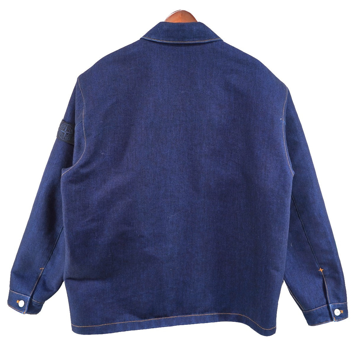 STONE ISLAND 25AW DENIM RESEARCH コレクション INDIGO POLYPROPYLENE DENIMリンス加工 ロゴ パッチ デニム ジャケット 古着・中古-3枚目のアイテム画像