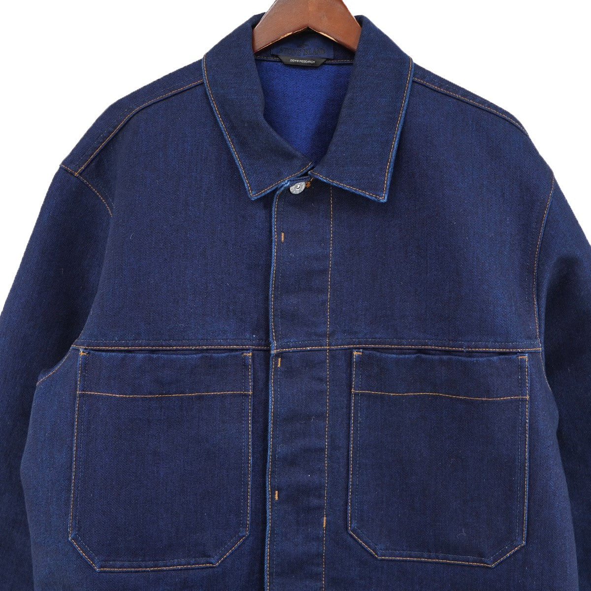 STONE ISLAND 25AW DENIM RESEARCH コレクション INDIGO POLYPROPYLENE DENIMリンス加工 ロゴ パッチ デニム ジャケット 古着・中古-5枚目のアイテム画像