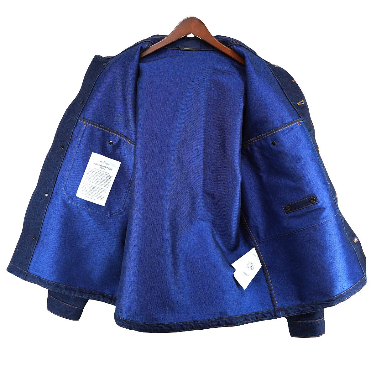 STONE ISLAND 25AW DENIM RESEARCH コレクション INDIGO POLYPROPYLENE DENIMリンス加工 ロゴ パッチ デニム ジャケット 古着・中古-6枚目のアイテム画像