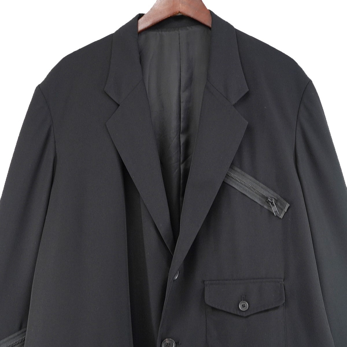 s’yte YOHJI YAMAMOTO 25SS PE／GABARDINE ZIPPER-TAPED LONG JACKETジッパー テープド ロング テーラード ジャケット 古着・中古-2枚目のアイテム画像