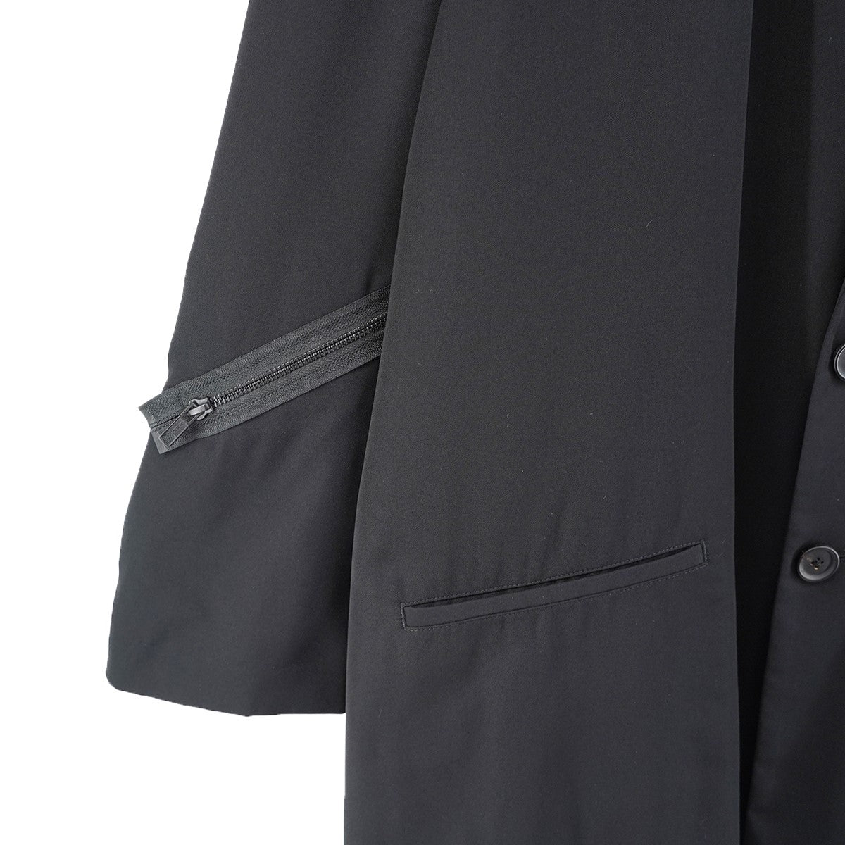 s’yte YOHJI YAMAMOTO 25SS PE／GABARDINE ZIPPER-TAPED LONG JACKETジッパー テープド ロング テーラード ジャケット 古着・中古-4枚目のアイテム画像