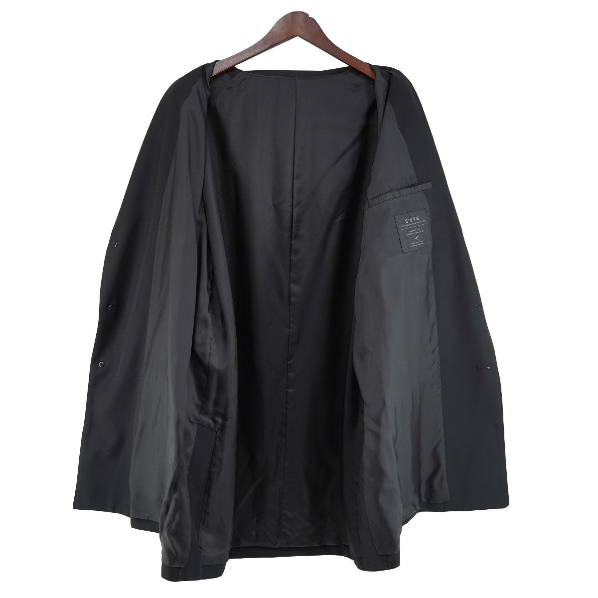 s’yte YOHJI YAMAMOTO 25SS PE／GABARDINE ZIPPER-TAPED LONG JACKETジッパー テープド ロング テーラード ジャケット 古着・中古-5枚目のアイテム画像