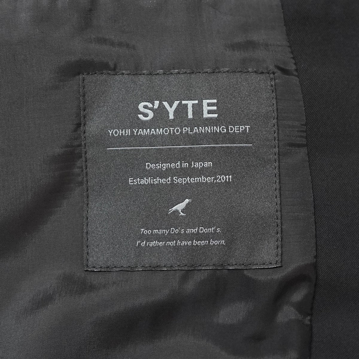 s’yte YOHJI YAMAMOTO 25SS PE／GABARDINE ZIPPER-TAPED LONG JACKETジッパー テープド ロング テーラード ジャケット 古着・中古-6枚目のアイテム画像