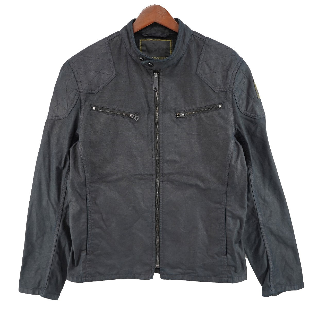 DENIM ＆ SUPPLY RALPH LAUREN Waxed Canvas Military Biker Moto Jacketワックスドコットン ミリタリー バイカー モト ジャケット 古着・中古-1枚目のアイテム画像