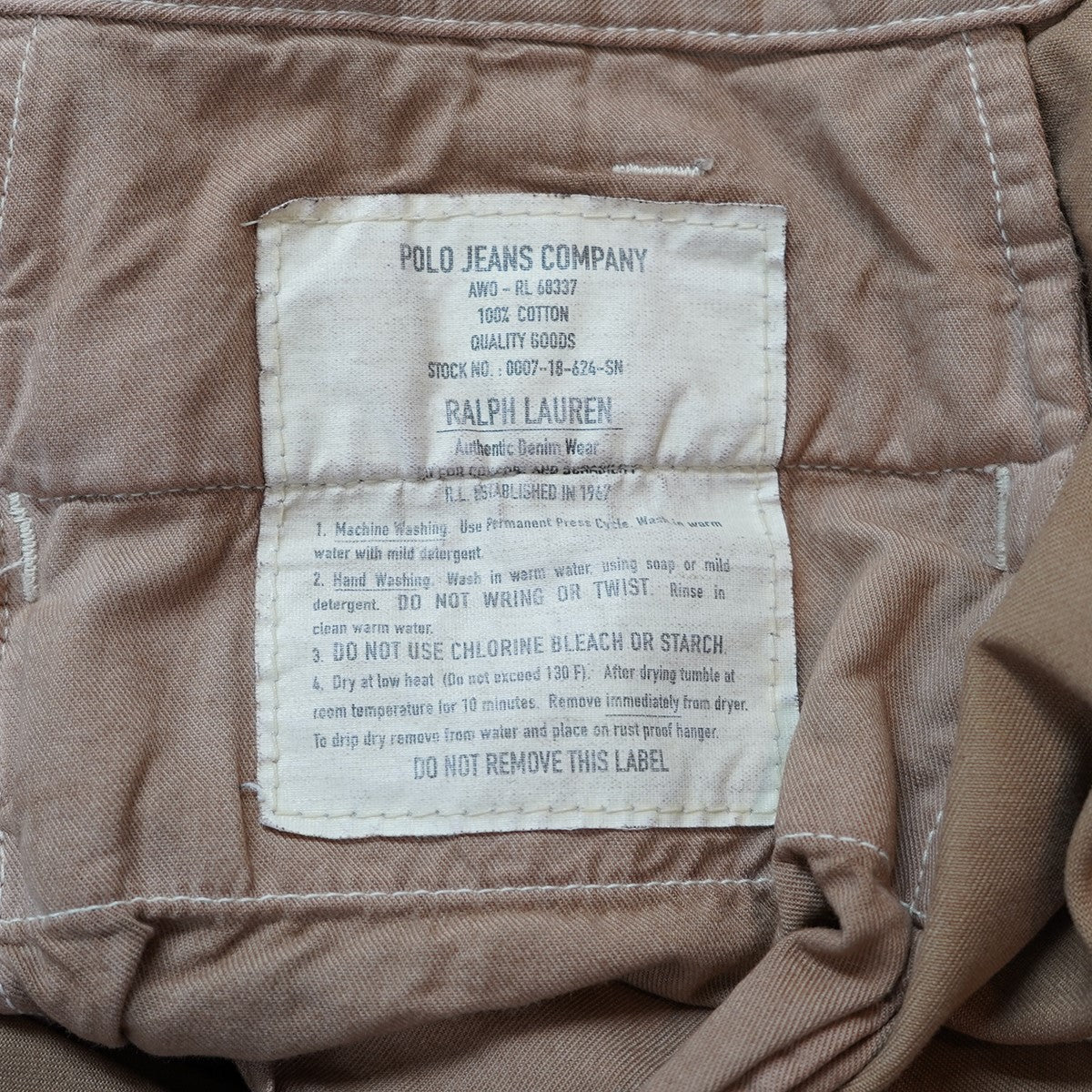 POLO JEANS CO． RALPH LAUREN 90s〜00s Vintage オールド ヴィンテージ 加工R．L．67 ストレート ワイドチノ パンツ 古着・中古-10枚目のアイテム画像