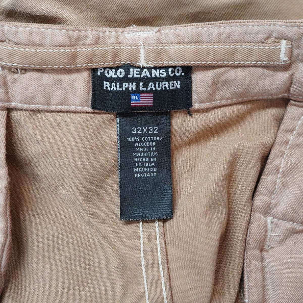 POLO JEANS CO． RALPH LAUREN 90s〜00s Vintage オールド ヴィンテージ 加工R．L．67 ストレート ワイドチノ パンツ 古着・中古-9枚目のアイテム画像
