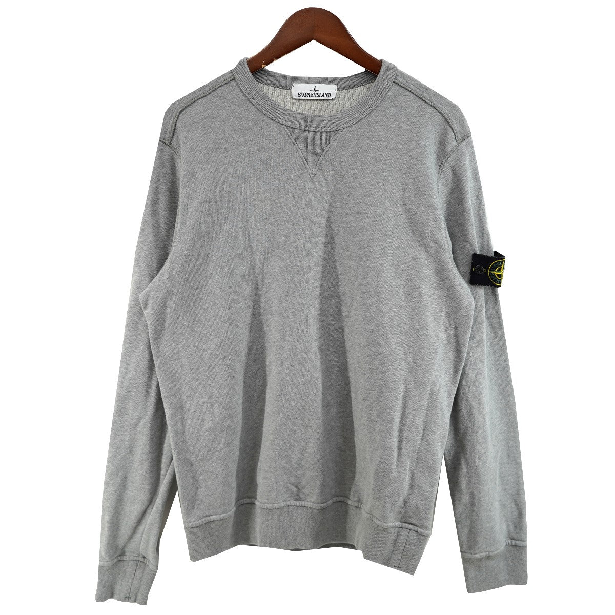 STONE ISLAND Garment Dyed Crewneck Sweatshirtロゴパッチ Vガゼット クルーネック スウェットシャツ トレーナー 古着・中古-1枚目のアイテム画像